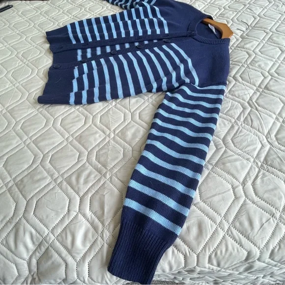 Minnow Navy and Light Blue Striped Cardigan - Picture 3 of 6